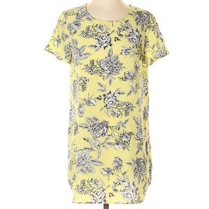Yellow floral shift dress